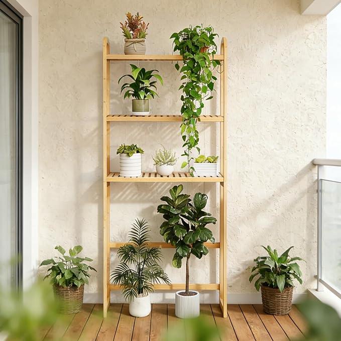 Giantex Over The Toilet Storage Cabinet, 3-Tier Bamboo Bathroom Shelves Over Toilet w/3 Hooks, Adjustable Shelves & Waterproof Feet Pad, Over Toilet Bathroom Organizer for Laundry, Balcony, Restroom - ModernBath