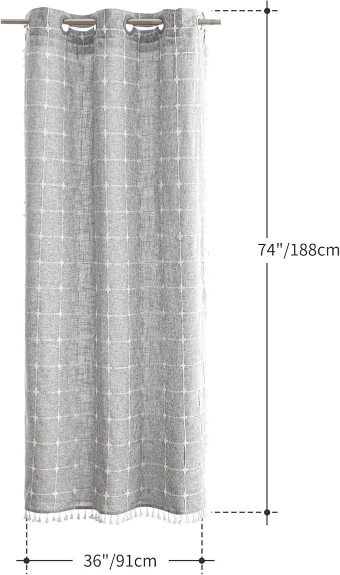 River Dream Farmhouse Shower Curtain with Snap-in Liner, No Hooks Needed,with Magnets,with Tassels,Water Repellent&Machine Washable,36x74Inch - ModernBath
