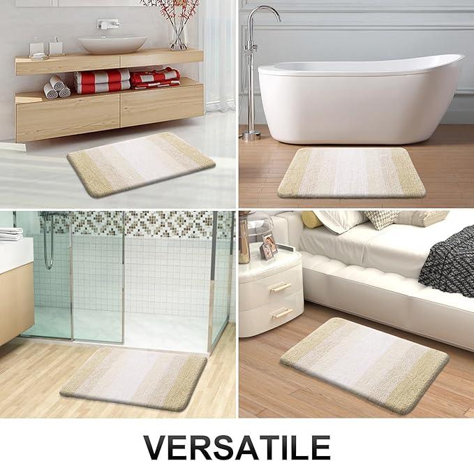 OLANLY Bathroom Runner Rugs 44x24, Extra Soft Absorbent Microfiber Bath Rugs, Rubber Backing, Quick Dry, Washable Bath Mats for Bathroom Floor, Tub and Shower, Home Decor Accessories, Light Beige - ModernBath