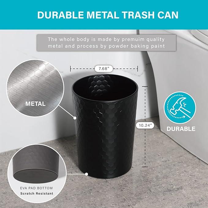 zccz Bathroom Accessory Set - 6 Pcs Black Bathroom Accessories Set with Trash Can, Toothbrush Holder, Toothbrush Cup, Soap Dispenser, Soap Dish, Toilet Brush with Holder - Accessoire Salle de Bain - ModernBath