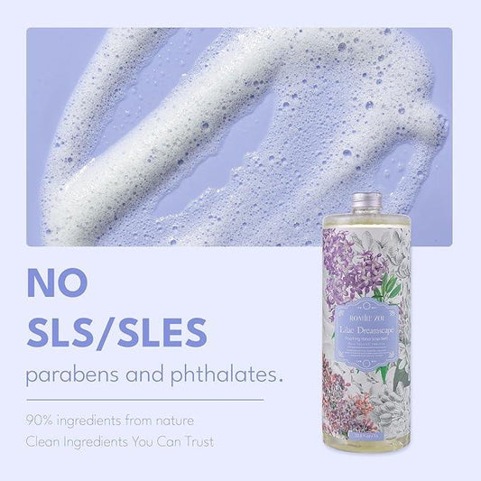 ROMIIE ZOI Lilac Foaming Hand Soap Refill Gift Set – 3 Pack (33.8 Fl Oz Each) with Refillable Dispenser, Soft Floral Scent, Moisturizing, Biodegradable & Chemical-Free Formula for Bathroom, Kitchen - ModernBath