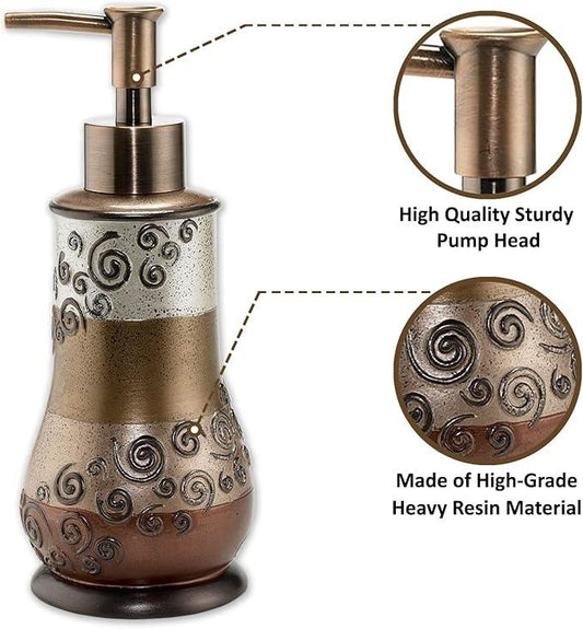 Zahari Home 4pc Miramar Bathroom Accessories Sets Lotion Pump, Tumbler, Tooth Brush Holder and Soap Dish Unique Design Multi Color Bathroom Set - ModernBath