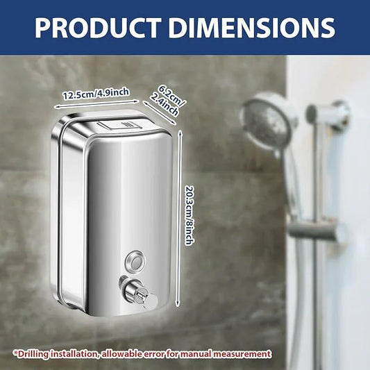 1000ml Commercial Soap Dispenser Wall Mount, Stainless Steel Hand Soap Dispenser for Bathrooms, Refillable Hand Sanitizer Dispenser for Home, Hotels, Restaurants, Hospitals (Silver) - ModernBath