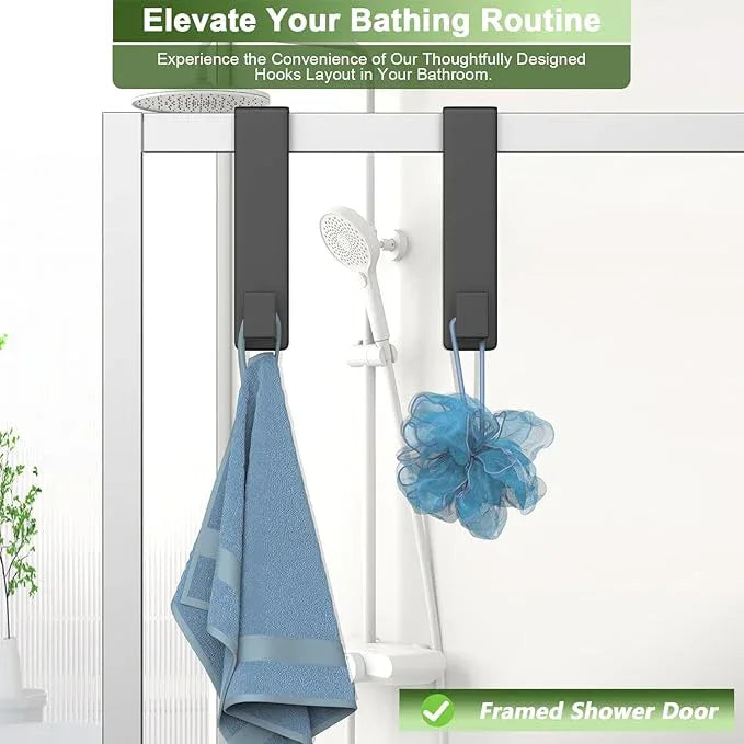 Over The Door Hooks, Door Hanger Hooks for Hanging Heavy Duty, Hat Organizer Coat Rack Towel Hooks for Bathroom, Door Rack for Bedroom Entryway Office (Black, 2 Pack, Fits 1-3/4" Thick Door) - ModernBath