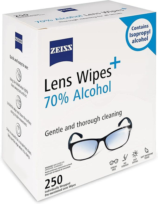 ZEISS Pre-Moistened Lens Cleaning Wipes with 70% Alcohol, 250 Count - ModernBath