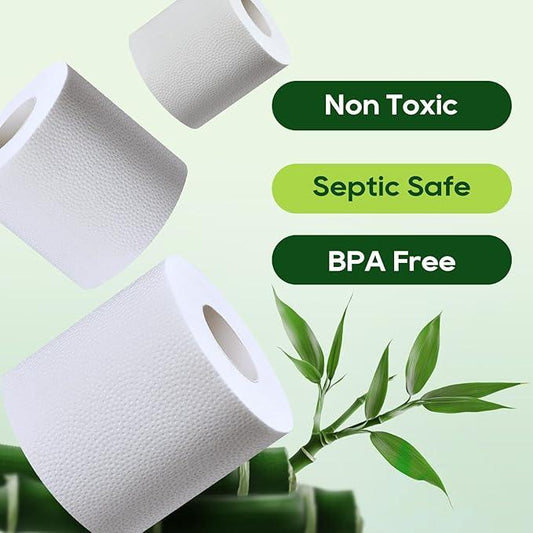 ECOLipak Bamboo Toilet Paper, Septic Safe Toilet Tissue, 24 Double Rolls, 320 Sheets Per Roll, Tree Free, Non Toxic, 2 Ply, Soft and Absorbent, Eco Friendly Dye-Free Paper - ModernBath