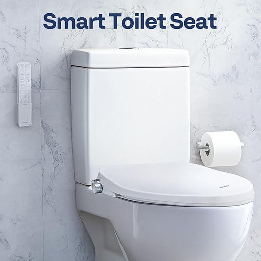 VIVOHOME Smart Heated Bidet Toilet Seat with Remote Control, Self-Cleaning Dual Nozzles for Rear and Front Cleansing, Adjustable Temperature Settings with Warm Air Dryer, Soft Close Lid, Nightlight - ModernBath