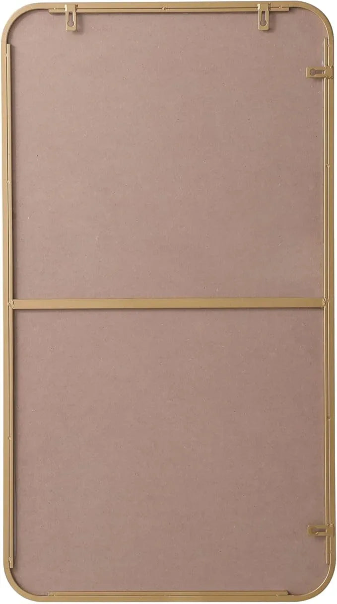 ARS Concepts Aura, Soft Corner Metal Rectangular Mirror 20X36 Inch in, Modern, Brass - ModernBath
