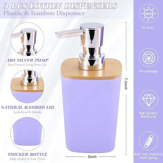 XLHOMO Purple Bathroom Accessories, Bathroom Accessories Set with Trash Can, Soap Dispenser, Toothbrush Holder, Toothbrush Cup, Soap Dish, Toilet Brush, Tray and Q-tip Holders for Housewarming - ModernBath