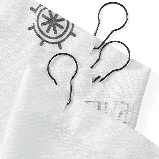 jinchan Black and White Nautical Shower Curtain Kids Cartoon Printed Waterproof Fabric Shower Curtains for Bathroom Ocean Sailboat Simple in Bath with 12 Hooks 70x72 Inches - ModernBath