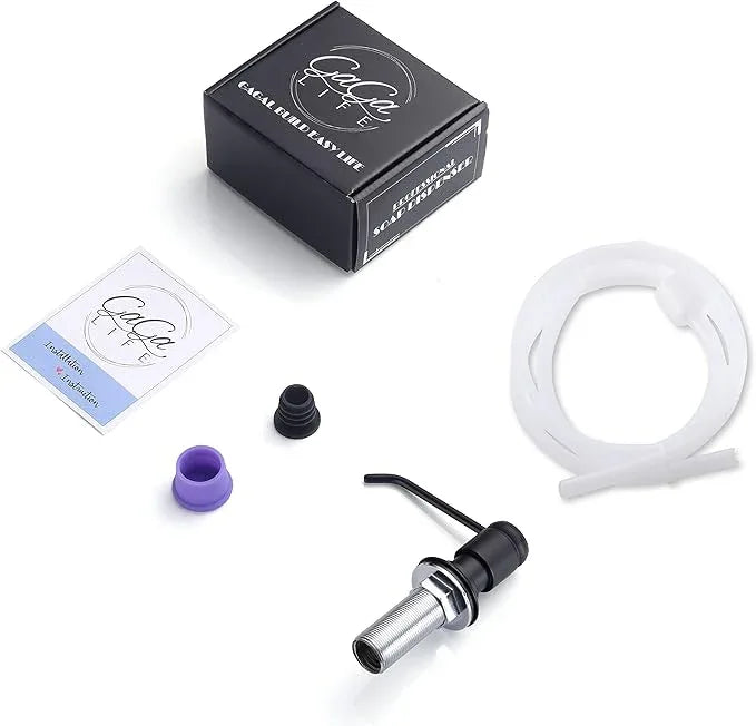 Gagal Soap Dispenser (Matte Black) and Extension Tube Kit for Kitchen Sink, Complete Brass Pump with 40" Silicone Tube Connect to The Bottle Directly, Say Goodbye to Frequent Refills - ModernBath