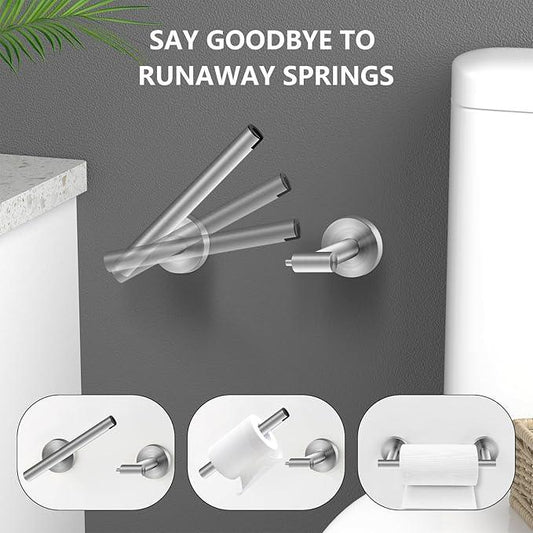 Newfun Brushed Nickel Toilet Paper Holder, SUS 304 Stainless Steel Adjustable Double Post Pivoting Toilet Paper Roll Holder Wall Mount for Bathroom - ModernBath