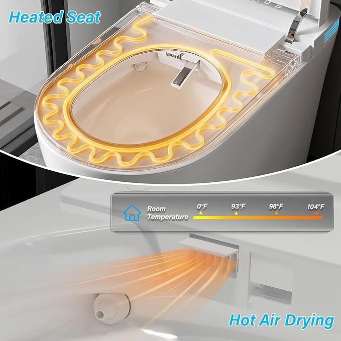 TOTTE Luxury Smart Toilet with Bidet Built-in, Auto Open/Close, Dual Auto Power Flush, One Piece Elongated Toilet with Instant Warm Water & Warm Air Dryer, Built-in Aroma System, Japanese Toilets - ModernBath