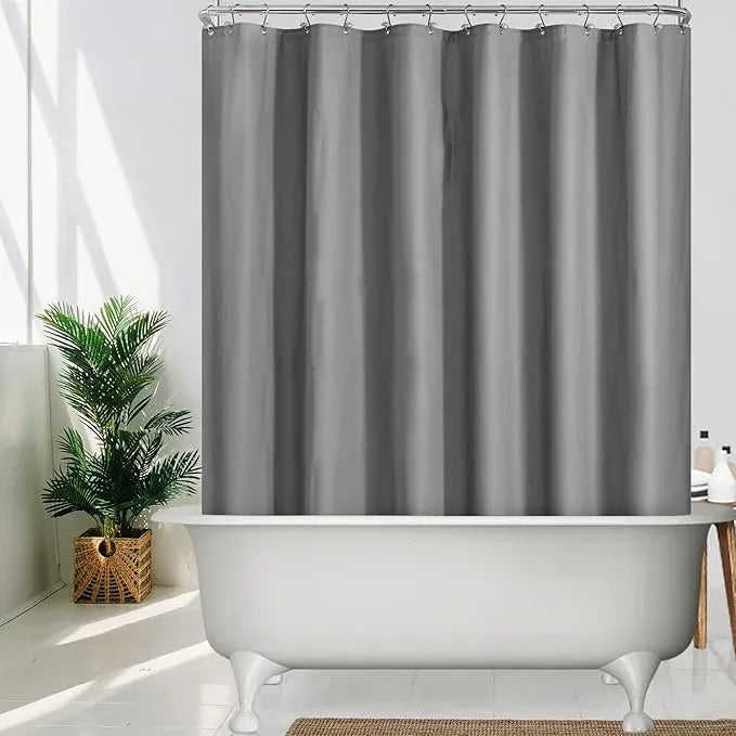 Mrs Awesome Grey Clawfoot Tub Shower Curtain or Liner with 12 Magnets - Free 36 Hooks Included, Waterproof PEVA, 180" x 70", Dark Gray - ModernBath