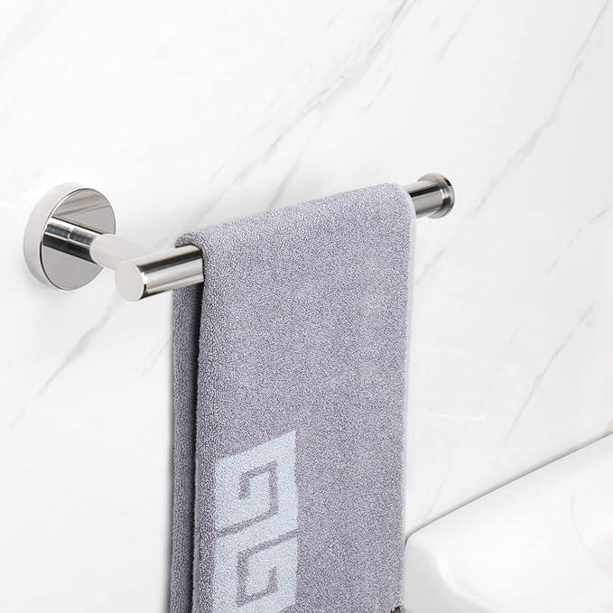 NearMoon Hand Towel Holder/Towel Ring, Thicken Stainless Steel Hand Towel Bar for Bathroom, Rustproof Wall Mounted Towel Rack, Contemporary Style Bath Accessories, 9 Inch (2 Pack, Chrome Finish) - ModernBath