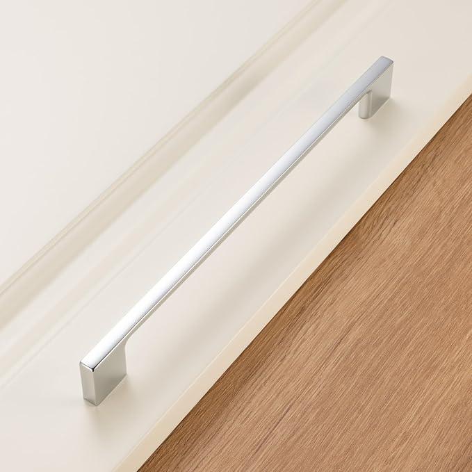 KOOFIZO 5 Pack 8-4/5 Inch Polished Chrome Kitchen Cabinet Pulls Chrome Cabinet Handles Chrome Cabinet Hardware for Kitchen Cabinets Drawer P01 Dresser Cupboard Bedroom Bathroom - ModernBath