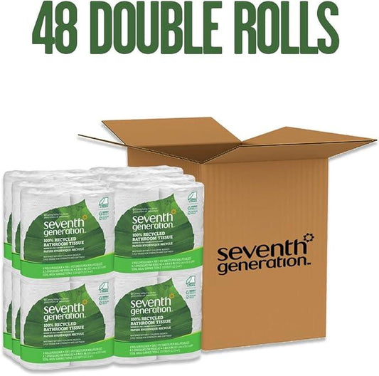 Seventh Generation Bathroom Tissue, 2-ply, 300 Sheets, 4 Count (Pack of 12) - ModernBath