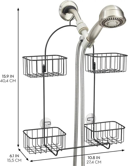 iDesign Hanging Handheld Shower Hose Caddy - Storage for Shampoo, Conditioner, or Body Wash - Matte Black - ModernBath