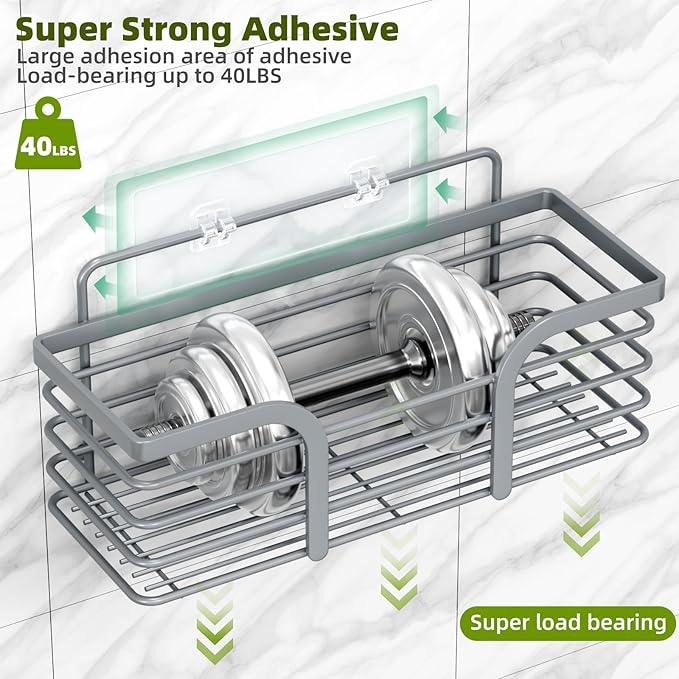 Yougai Shower Caddy 3 Pack, Adhesive Shower Shelf Organizer Rack, Rustproof Stainless Steel Bathroom Organizers and Storage, Large Capacity Wall Mounted No Drilling Bathroom Accessories - ModernBath