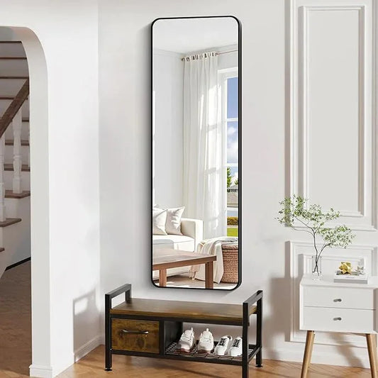 DESBING 60" x 20"Bathroom Mirror, Matte Black Wall Mirror with Metal Frame, Decorative Rectangular Vanity Mirror for Bedroom Bathroom Living Room Entryway (Horizontal/Vertical) - ModernBath