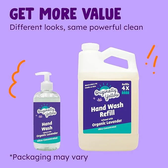 Originally Yellow Plant-Based Hand Soap All Natural Infused with Organic Lavender | Gentle Natural Hand Soap | Pet & Baby-Safe Soap (64 Fl Oz (1 Pack), Lavender) - ModernBath
