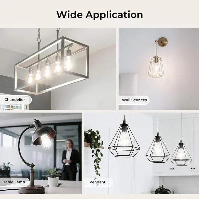 Dimmable LED Edison Bulbs, 4000K Daylight White, 6W Equivalent to 60 watt E26 LED Bulb, ST58 Vintage Light Bulbs, 600LM, 90+ CRI, E26 Base, Clear Glass, 18 Pack - ModernBath