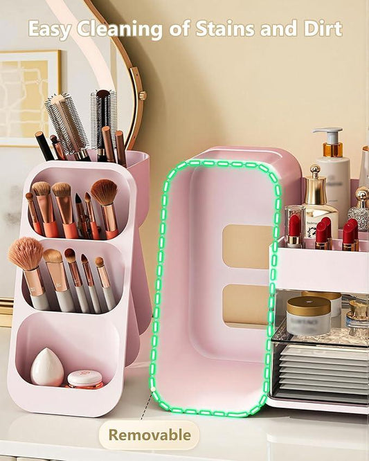 Anylady Makeup Organizer with Drawers, Skincare Organizer (Large Size Thick), Storage Box Cosmetic Display Cases, Make up Organizers for Vanity, Dresser, Desk, Kitchen, Countertop (Pink) - ModernBath