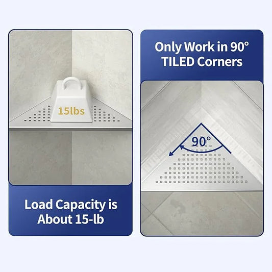 Corner Shower Shelf 2 Pack, 304 Stainless Steel Grout in Shelves for Bathroom, 10'' Recessed Shelf Rack for Tiled Wall, No Drilling Needed (10'', Silver) - ModernBath