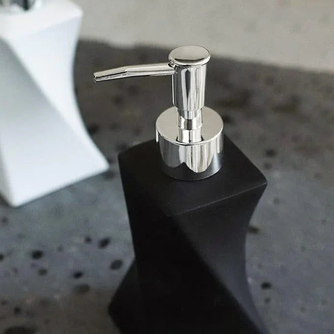 Modern Black Hand Soap Dispenser for Bathroom Countertop, Dish Soap Dispenser for Kitchen Sink, Contemporary Art Style, Matte Finish, 8.5oz (Pebble Black) - ModernBath