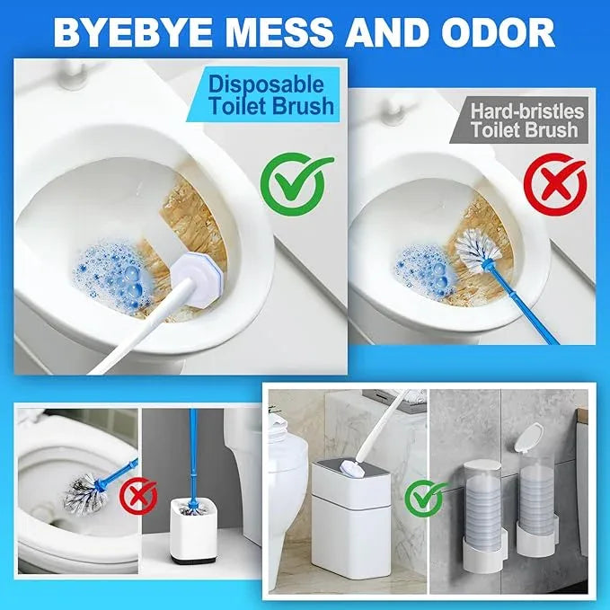 Actmuen 100pcs Disposable Toilet Brush Replacement Head,Bathroom Cleaning,Disposable Bowl Cleaners Compatible with Most Toilet Brushes - ModernBath