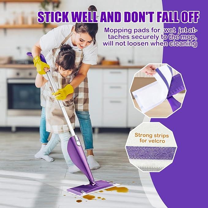 50 Pack Wet Jet Pads Compatible with Wet Jet Spray Mop, Wet Jet Refill for All Purpose Multi-Surface Hardwood Floor Cleaning, 4 Layers Thickened and Super Absorbent - ModernBath
