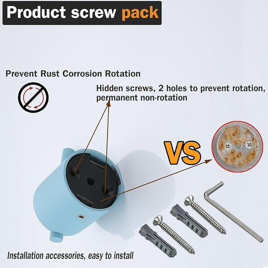 RANDOM Clear Sky Blue Towel Hooks for Bathrooms Round Shower Hooks Stainless Steel Wall Mount Coat Hook.96068-8CKB - ModernBath