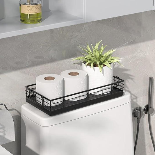 JNFUZ Toilet Paper Basket, 2PCS 13 Inch Bathroom Basket Tank Tray Top Storage Toiletries Organizer for Bathroom, Living Room and Kitchen - ModernBath