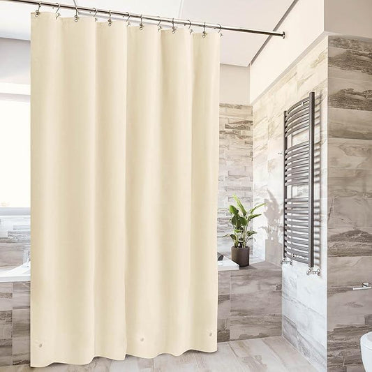 Barossa Design Beige Shower Curtain Liner - Premium PEVA, BPA & PVC Free, No Chemical Smell, Lightweight Standard Size Shower Curtain with 3 Magnets, Metal Grommets - Beige - ModernBath