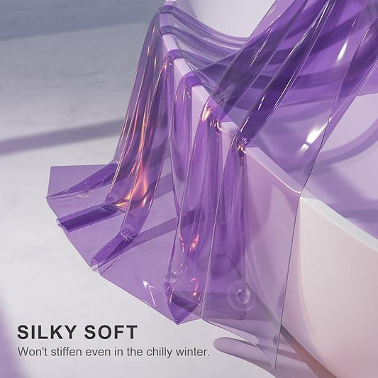 AmazerBath Purple Shower Curtain Liner Luxury, EVA Soft Clear Heavy Duty Shower Curtain and Liner 2-in-1, 72x72 Plastic Weighted Bathroom Liner, 12 Rustproof Grommets & 3 Heavyweight Stones - ModernBath