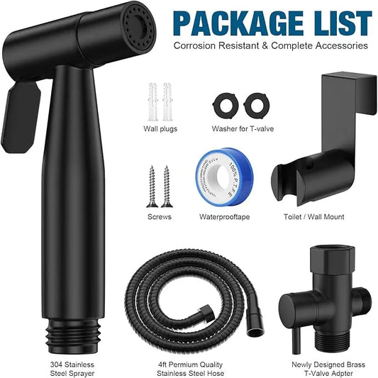 FREDI Bidet Sprayer for Toilet, Handheld Toilet Bidet Sprayer, Stainless Steel, Adjustable Water Pressure, Muslim Shower, Feminine Wash, Easy Installation (Matte Black) - ModernBath