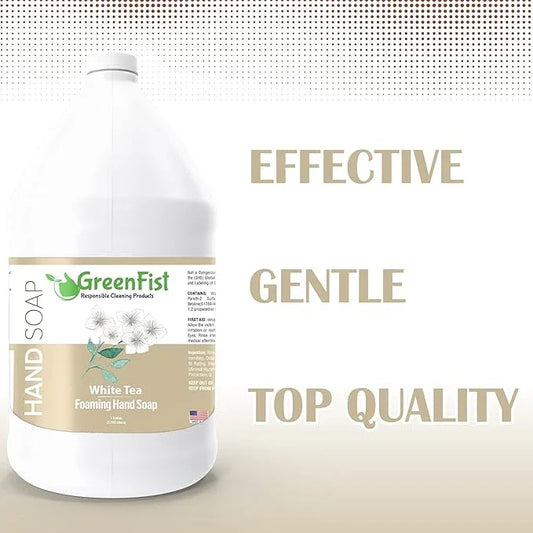 GreenFist Foaming Hand Soap Refills White Tea Scent Jug Foam Refill Made in USA, 128 ounce (1 Gallon) - ModernBath