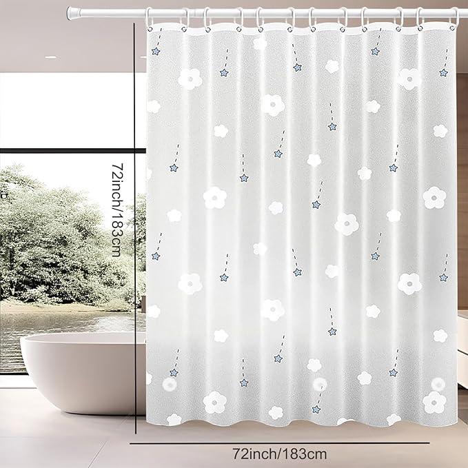 TIKABC Shower Curtain Liner, 4G PEVA Shower Liner, Plastic Waterproof Shower Curtains, 72x72 inch with Grommet Holes 3 Magnetic Weights - ModernBath