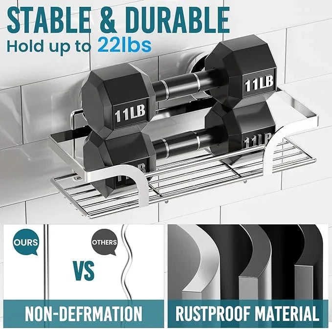 TAILI Shower Caddy Suction Cup 2 Pack, Heavy Duty Bathroom Basket, Bath Shelves for Inside,Stainless Steel Shower Holder Organizer for Bathroom Storage & Home Decor,No Drilling,Silver - ModernBath