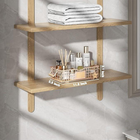 Bathroom Storage Basket with Handle, Home Decor Organizer - Bathroom Organizers and Storage - Exquisite Vanity Tray for Skincare - Counter Tray for Organizing - Pink - ModernBath