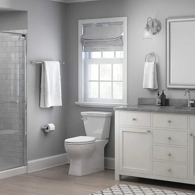 Franklin Brass Kinla 3-Piece Bathroom Set Polished Chrome 24" Towel Bar Racks, Toilet Paper Holder, Ring Hardware KIN3PC-PC - ModernBath