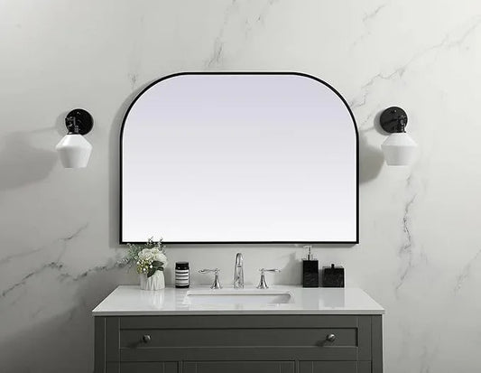 Illuminate, Metal Frame Arch Mirror 42X30 Inch in, Modern, Black - ModernBath