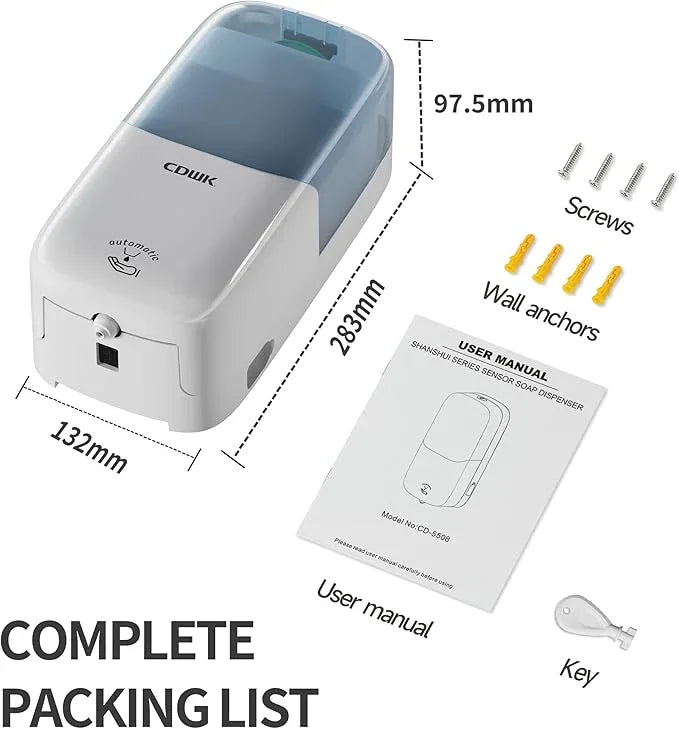 Automatic Soap Dispenser Wall Mount, 33.8oz/1000ml Dish Soap Dispenser for Bathroom, Touchless Electric Commercial Soap Dispensers Kitchen, White - ModernBath