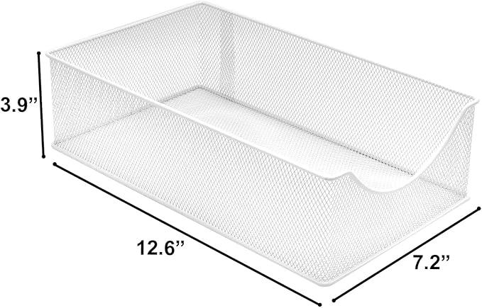 Sorbus 2 Tier Under Sink Bathroom Organizers and Storage, Strong Steel Mesh Sliding Drawers for Enhanced Bathroom Storage Ideal Bathroom Organization and Storage & Under Kitchen Sink Organizer (White) - ModernBath