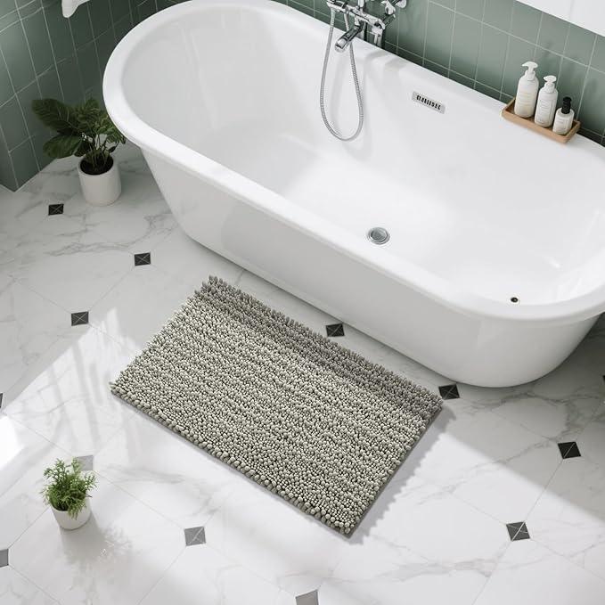 Yimobra Large Bathroom Rugs Non Slip Washable 36x24 Inch - Ultra Soft Absorbent Chenille Bath Mat, Quick Dry Shaggy Floor Carpet for Tub Shower, Sand Home Decor Accessories - ModernBath