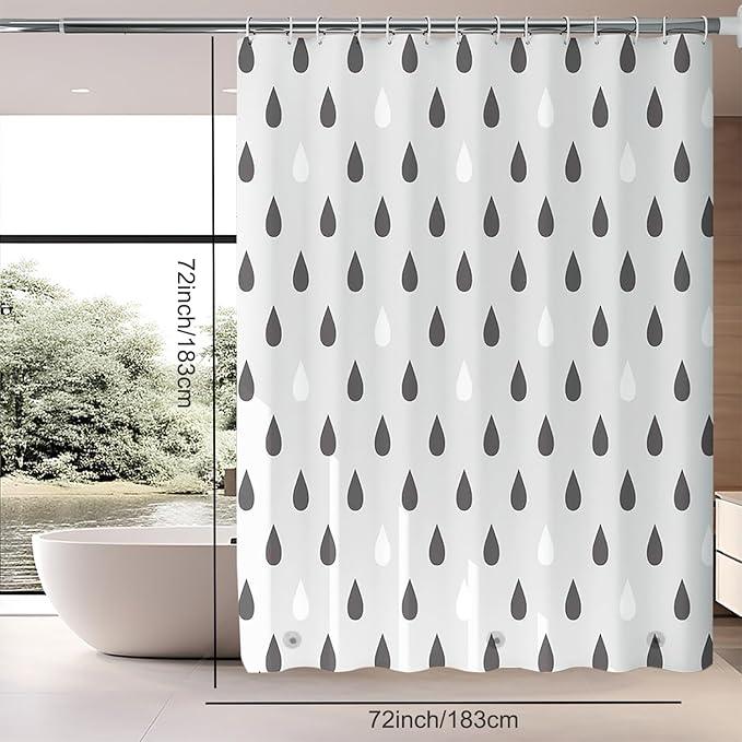TIKABC Shower Curtain Liner, 4G PEVA Shower Liner, Plastic Waterproof Shower Curtains, 72x72 inch with Grommet Holes 3 Magnetic Weights - ModernBath