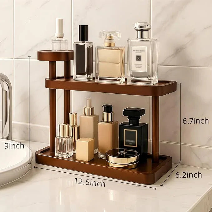 Bathroom Countertop Organizer,Vanity Organizer and Storage for Cosmetic Skincare Perfume, Ideal Storage Solution for Perfumes, Cosmetics, Spices, Handmade Toys, Office Supplies. (Brown) - ModernBath