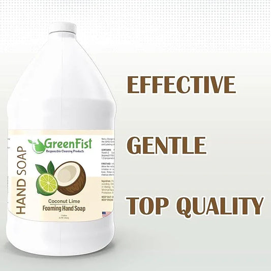 GreenFist Foaming Hand Soap Refills Coconut Lime Scent Jug Foam Refill Made in USA, 128 ounce (1 Gallon) - ModernBath