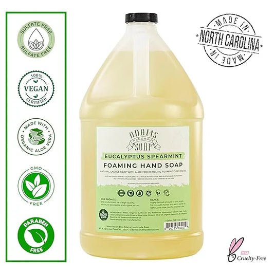 Adams Handmade Soap Liquid Foaming Soap 1 Gal - Eucalyptus Spearmint - ModernBath