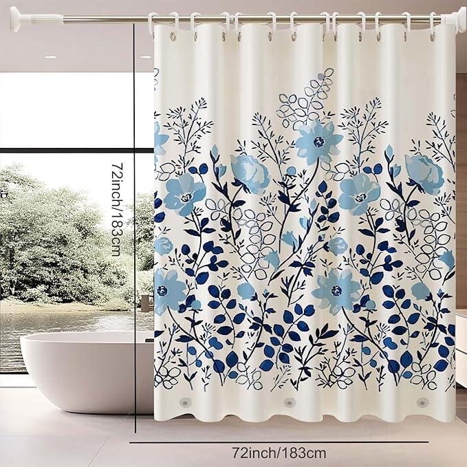 TIKABC Shower Curtain Liner, 4G PEVA Shower Liner, Plastic Waterproof Shower Curtains, 72x72 inch with Grommet Holes 3 Magnetic Weights - ModernBath